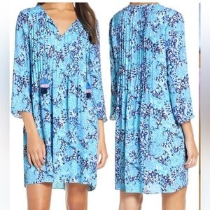 Lilly Pulitzer Blue and White Floral Dress